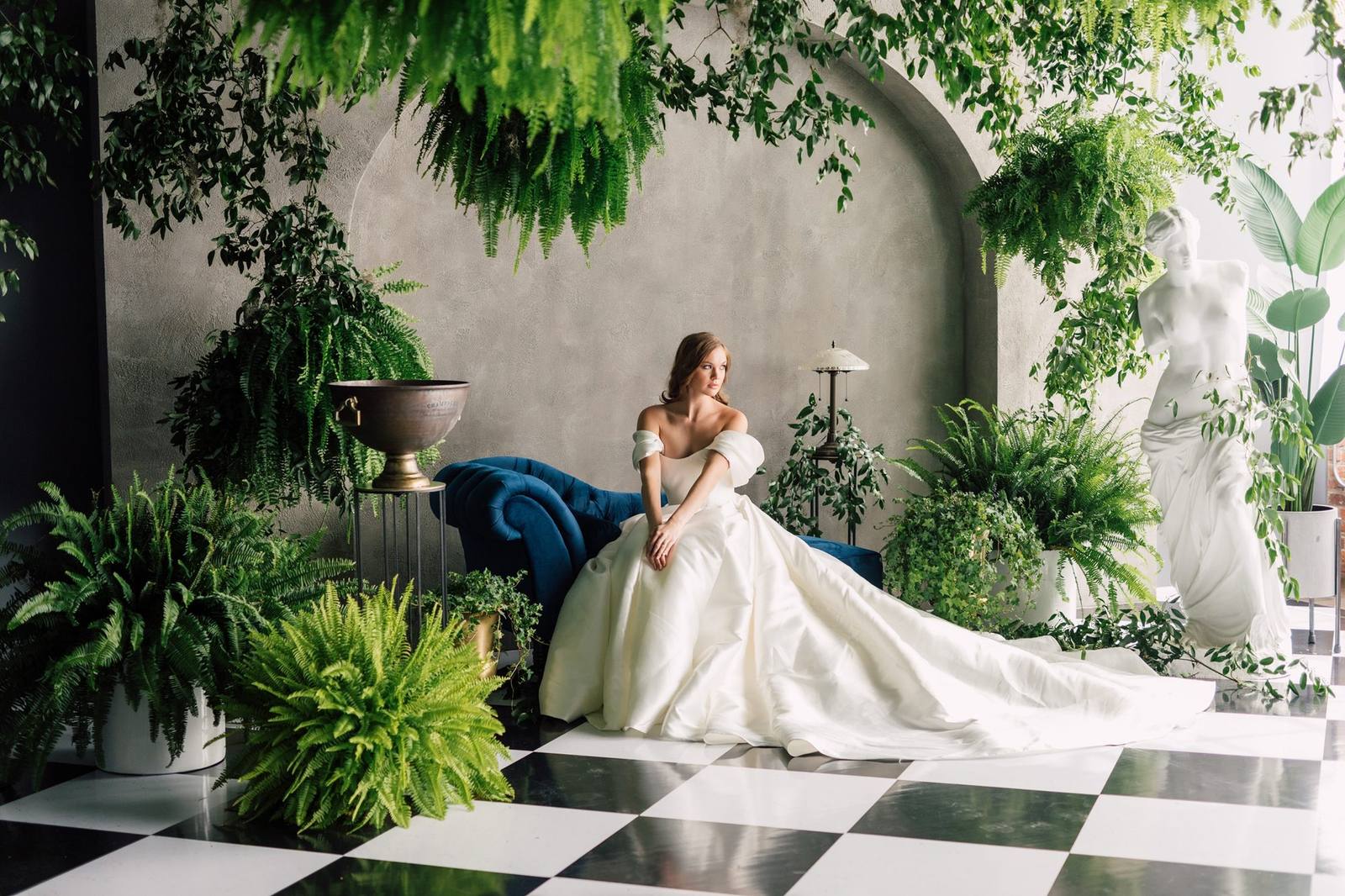 Blue and green wedding dance floor