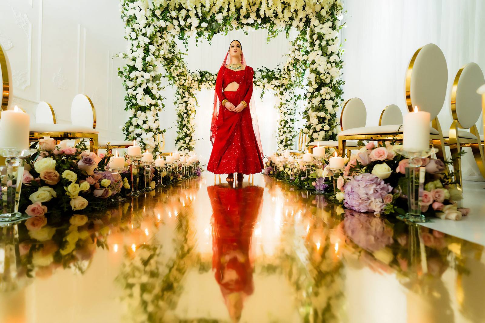 Floral wedding dance floor