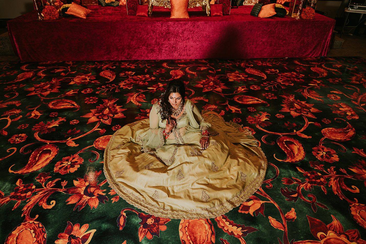 Green wedding dance floor