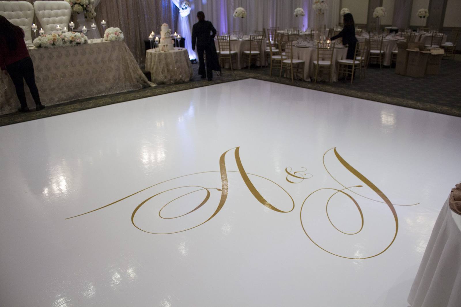 White wedding dance floor