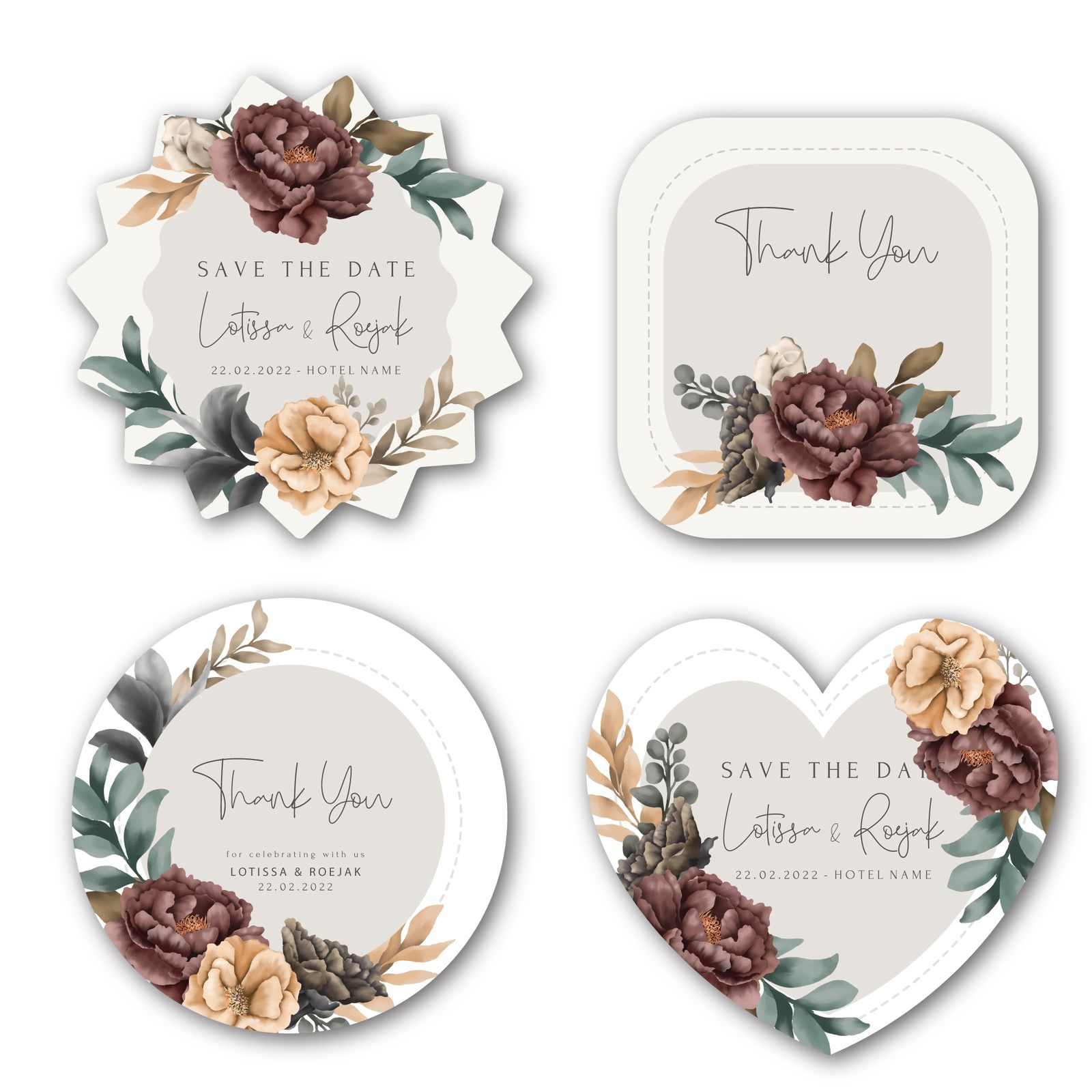 Custom printed wedding stickers